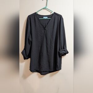 Elegant Black V-Neck Women's Top